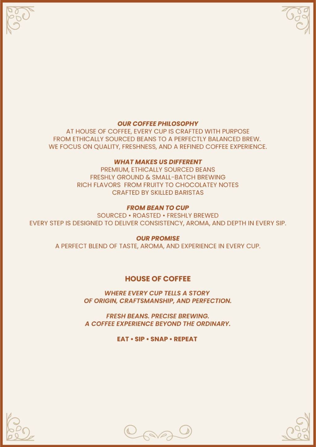 House of Coffee menu page 2