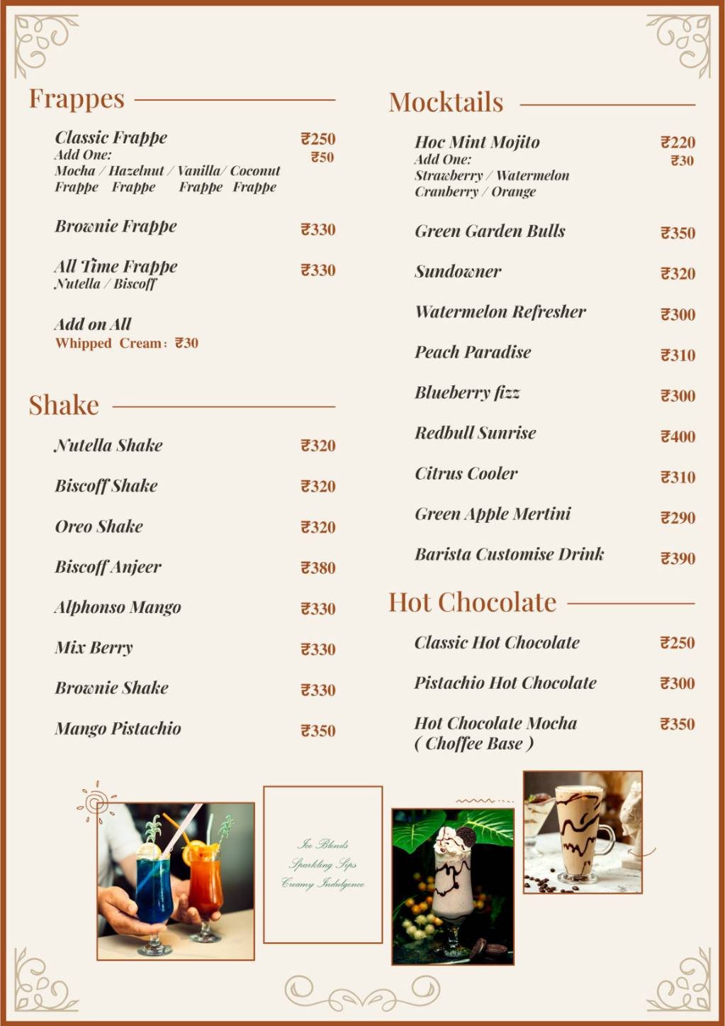 House of Coffee menu page 7