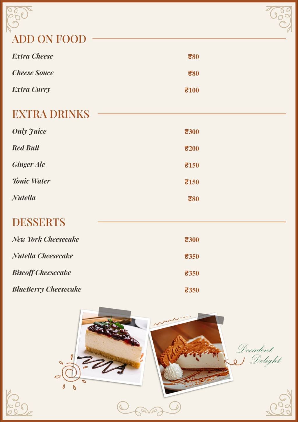 House of Coffee menu page 13